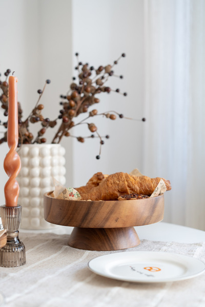 Dekorzdükkan وعاء أكاسيا بقاعدة (25 سم)