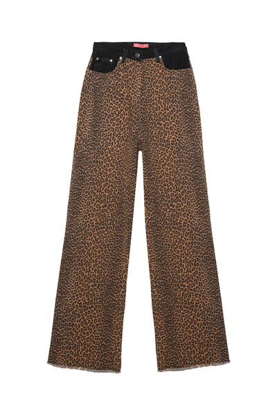 LC Waikiki Leopar Desenli Garnili Pantolon Bej