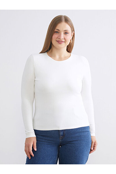 LC Waikiki Sparkling Choices from Shining Store |   Plus Size Crew Neck Women's Bodysuit