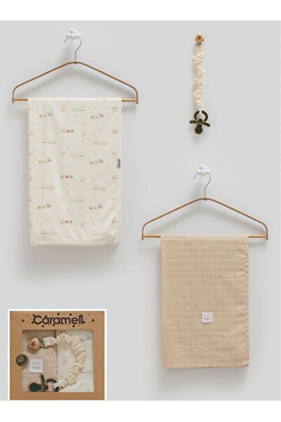 Caramell طقم إنسيبابي بلاي أول داي مكون من 3 قطع (1 بطانية قطنية ممشطة - 1 بط...