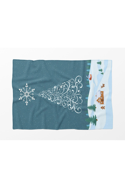 Home Christmas Pine Tree Pattern Fleece Tv Blanket Christmas Fleece Soft Blanket