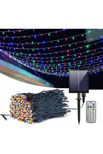 Joyful Box Instalație solară de Crăciun, 500 LED-uri, 50 de metri, Panou solar mare, Telecomandă