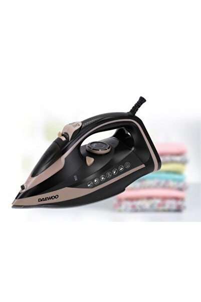 Daewoo Steam Iron, 320 Ml, Self-Cleaning, 2800 W, Ceramic Soleplate, Steam-Burst, Auto Shut-Off, Bla