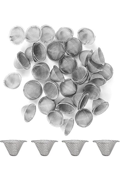 Generic LCHYI 50 Pcs Stainless Steel Pipe Screens Filter,Adjustable Size Metal Wire Mesh Filter Reusable Tub