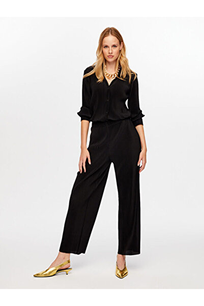 Faik Sönmez Kendinden Piliseli Wıde Leg Fıt Pantolon W26PNT008