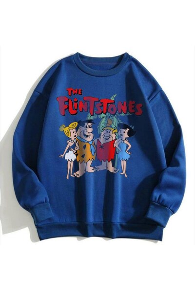 MAYDAY CULTURE Синя флайтстоун двунишка унисекс суитшърт с DTF печат, лека и ...