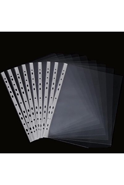 Generic 100 PCS Plastic Punched Pockets Folder A4 Micro Transparent File Protector Best Folder Plastic For O