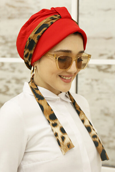 asse Bağcıklı Bone Şal - Kiremit