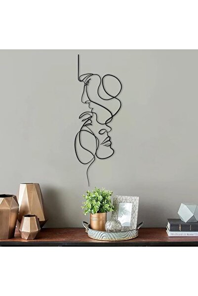Generic Jauhmui Minimalist Metal Wall Art, Wall Picture Silhouette Wall Decoration, Human Face Wire Art Deco