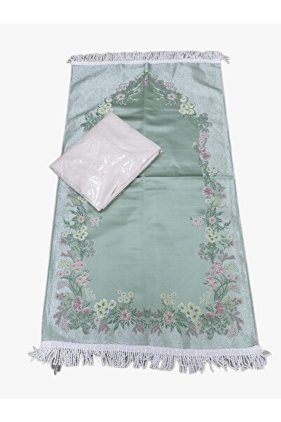 Gerenic Jacquard prayer rug with open prayer sheet, soft rose fabric, seamless, elegant design, suitable for use and gift
