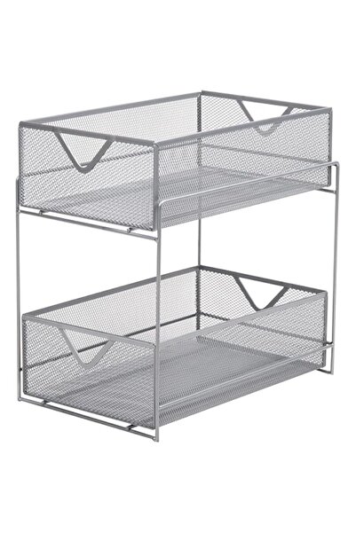 Generic Mind Reader, Supply Storage, Makeup Accessory Organizer, 12 x 8 x 12, Silver