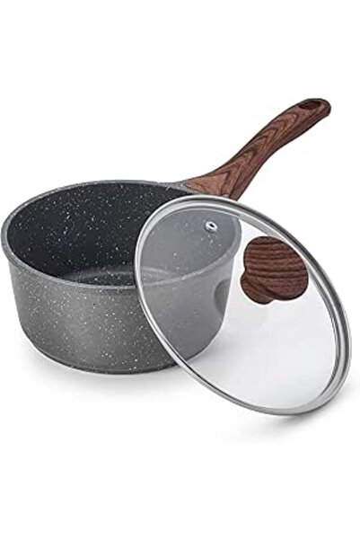 Generic Nonstick Sauce Pan with Lid, 2QT Small Sauce Pot with Swiss Granite Coating, Stay-cool Handle, Multi