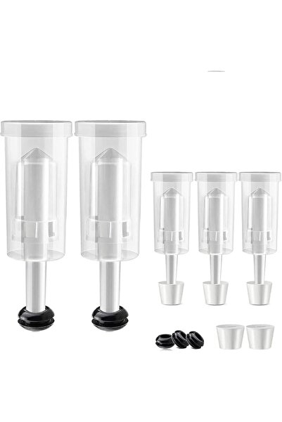 Generic YARDHOBI 5 Packs Airlock, 3 Piece Airlocks for Fermenting with #6 Stoppers and Grommets, Air Lock Fe