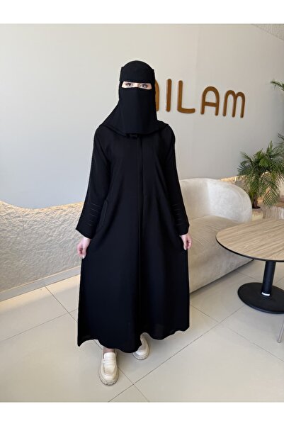 Korean Practical quarter-cloche abaya with prominent pockets