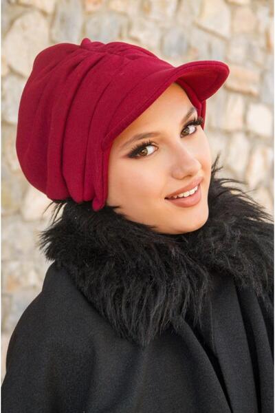 Aişe tesettür Burgundy Winter Hijab Hat