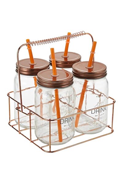 Generic HARMONY TABLE TOP 4PCS GLASS MASON JAR 400ml