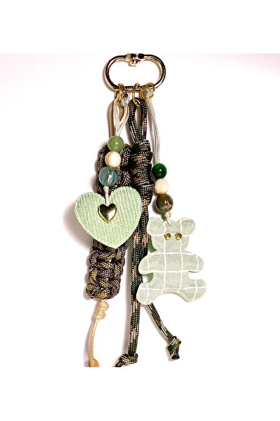 She Sells تعليقة حقيبة مصنوعة يدويًا من الباراكورد – بتصميمات قلب، دمية دب، نجمة، خرزة العين الشريرة، وخرز زخرفي