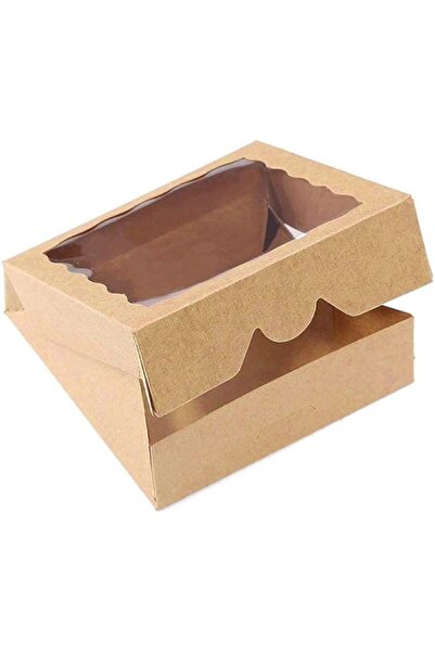 Generic ONE MORE 9inch Brown Bakery Pie Boxes,Large Kraft Cookie Boxes with PVC Window Natural Disposable bo