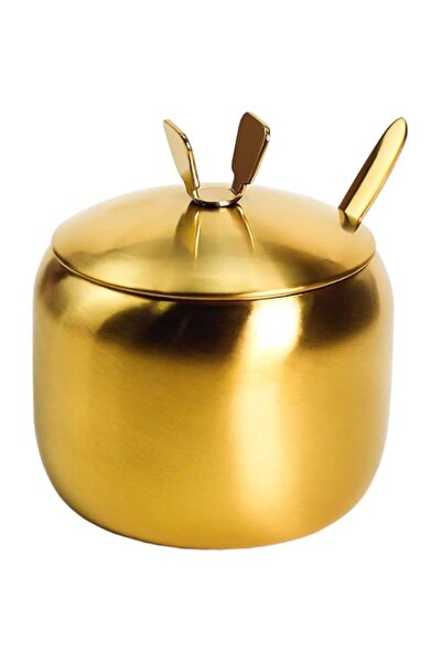 Generic Mozacona Stainless Steel Sugar Bowl Spice Jar Storage Seasoning Pot with Lid Spoon