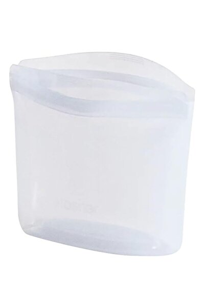 Generic حقيبة تخزين سيليكون قابلة لإعادة الاستخدام من ستاشر، وعاء سعة كوب واحد (شفاف) | حاوية تخزين لتحضير وجبات الطعام | غداء