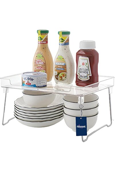 Generic FINESEET Stackable Cabinet Shelf, Acrylic Kitchen Cabinet Organizers and Storage, Foldable Cabinet S