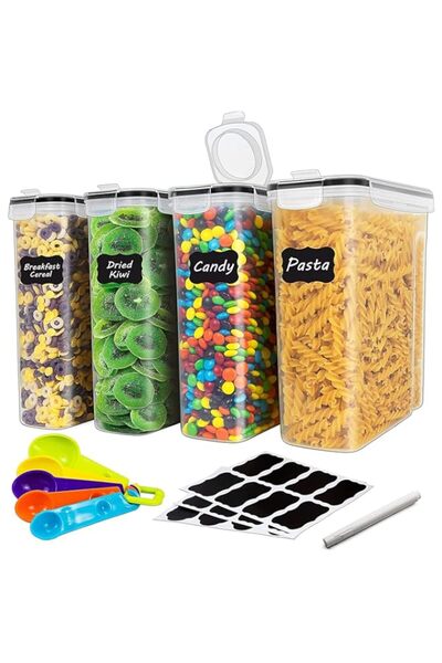 Generic MIXDE Large Cereal Containers Storage Set for Pantry, 4 Pack 4L/135 Oz Airtight Food Storage Contain
