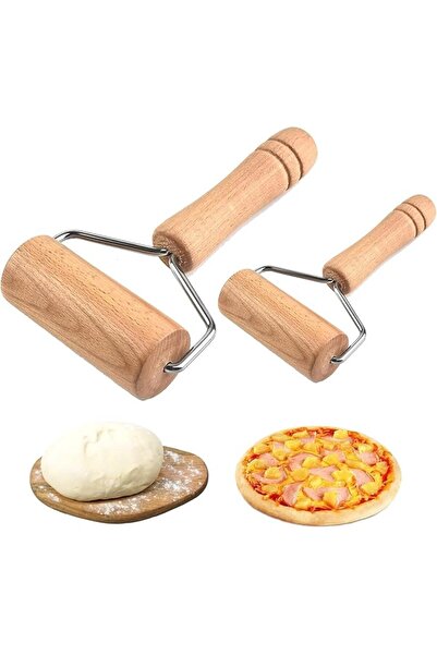 Generic 2 قطعة عصا ضغط الأسطوانة، دبوس دوار غير لاصق، دبوس دوار خشبي مقاوم للتآكل،