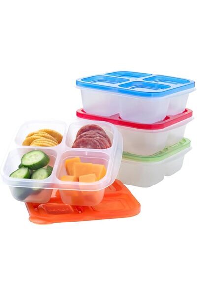 genric Bentgo Easyboxes 4-Compartment Snack Containers - 8-Piece Set with 4 T...