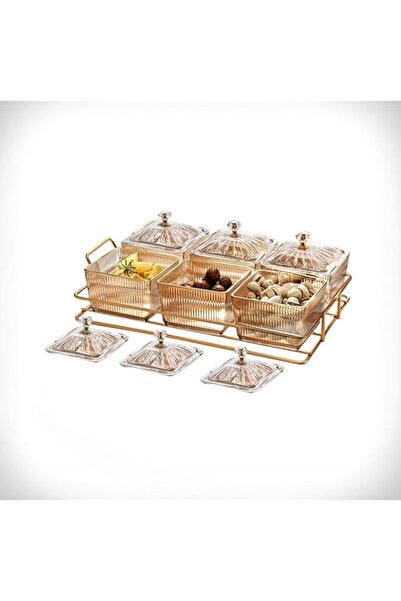 genric طقم صواني تقديم الوجبات الخفيفة من دووماما، مكون من 6 قطع، مع غطاء ورف...