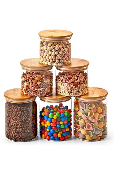 genric EZOWare 6pcs Glass Jars Air Tight Canister Kitchen Food Storage Contai...