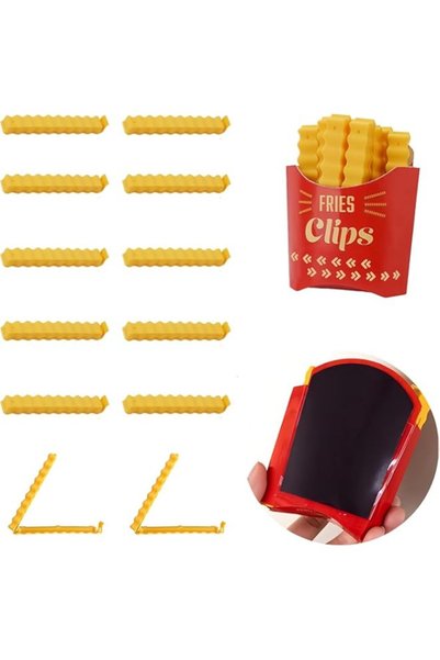 genric Fun Fries Magnetic Clips, Set of 12 Food Sealing Clips for Fridge, Cut...