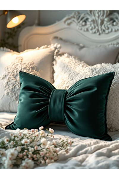 JACA Dekorativní polštář s vzhledem sametové mašle, plněný látkovou mašlí, dá...