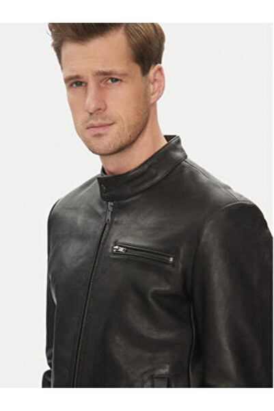 Serge Pariente Ανδρικό Δερμάτινο Μπουφάν RETRO AG Μαύρο