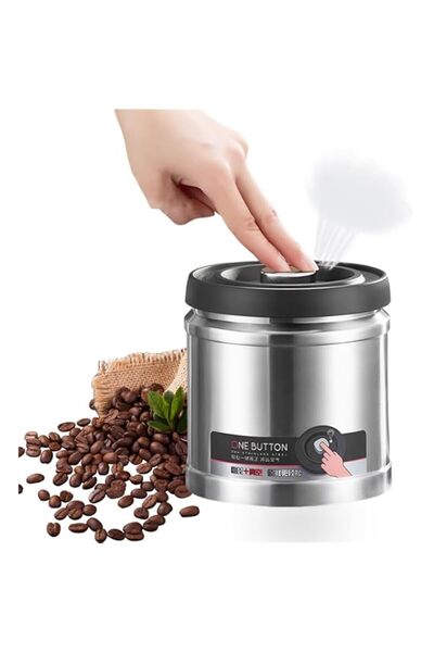 genric Goshyda Vacuum Coffee Canister Food Storage Container, 304 Stainless Steel Airtight Food Storage Con