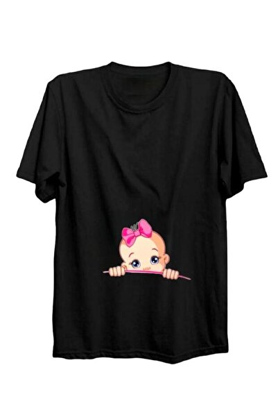 LiyAdaCo Tricou pentru mamă-fiică cu imprimeu pentru gravide