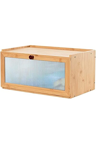 genric Masroo Bamboo Bread Box for Kitchen Counter-Large Capacity Bread Storage Container Farmhouse Bread B