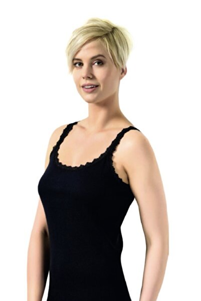 NightLove قميص داخلي رفيع بحمالات رفيعة وتفاصيل دانتيل من أوزتاش ريبانا 2048-A