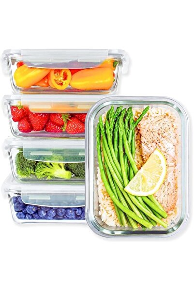 genric MahMir® |5 Pack, 1040ML (35 OZ) | Glass Meal Prep Containers, Airtight Glass Food Storage Container