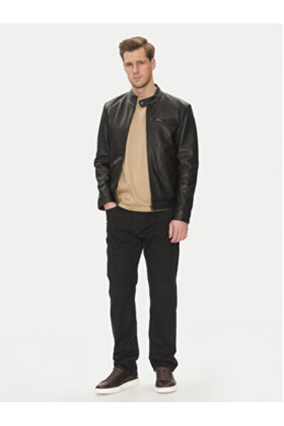 Serge Pariente Ανδρικό Δερμάτινο Μπουφάν RETRO AG Μαύρο