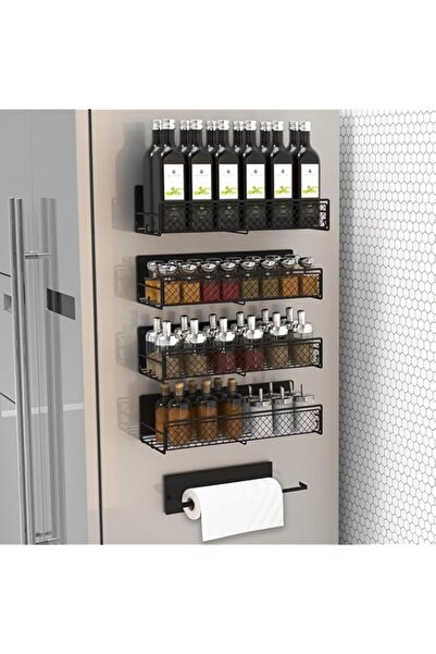 genric رف توابل مغناطيسي من يو هوم لمنظم الرف الجانبي للثلاجة، عبوة من 4 قطع ...