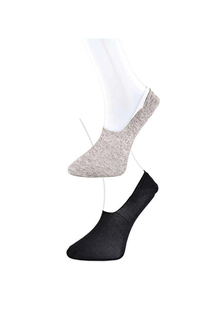 HarmonyAura Black And Gray Men's Ballerina Socks 6 Pairs