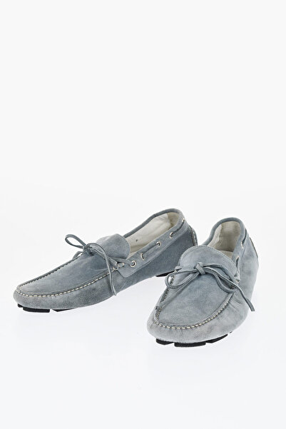Corneliani Id Solid Color Suede Boat Deck Shoes