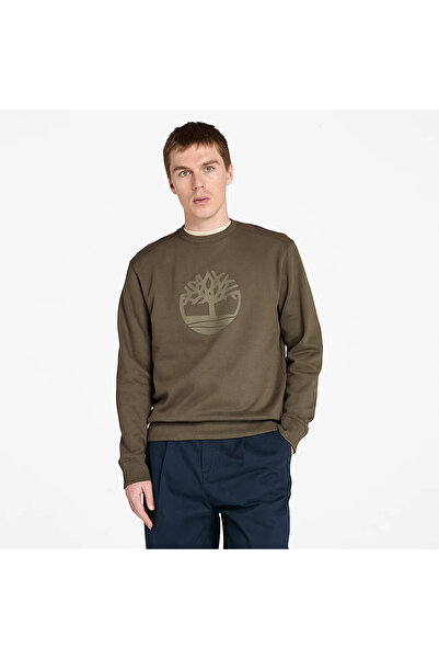 Timberland Hanorac verde pentru bărbați Kennebec River Tree Logo Crew Neck Sweat