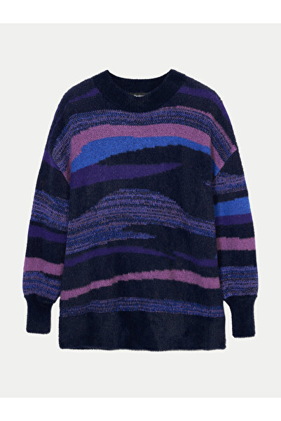 Desigual Γυναικείο Πουλόβερ 24WWJF71 Μπλε Σκούρο Μπλε