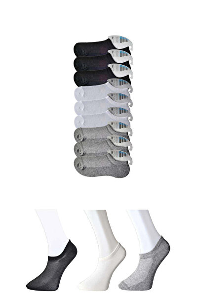 HarmonyAura Black Gray And White Men's Invisible Socks 9 Pairs