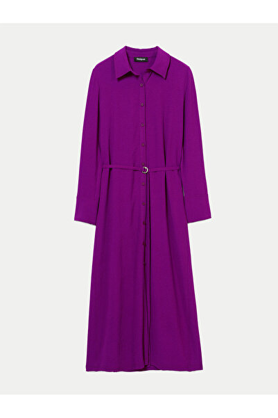 Desigual Γυναικείο Φόρεμα-Πουκάμισο 24WWVW44 Μωβ