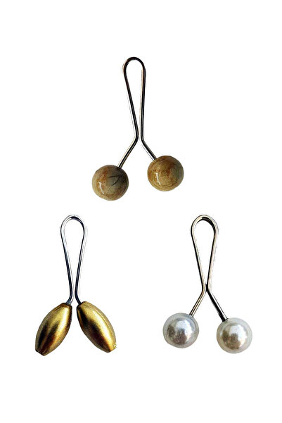 shopwave 3 Pieces Hijab Scarf and Shawl Clip Yellow Pearl White Mustard