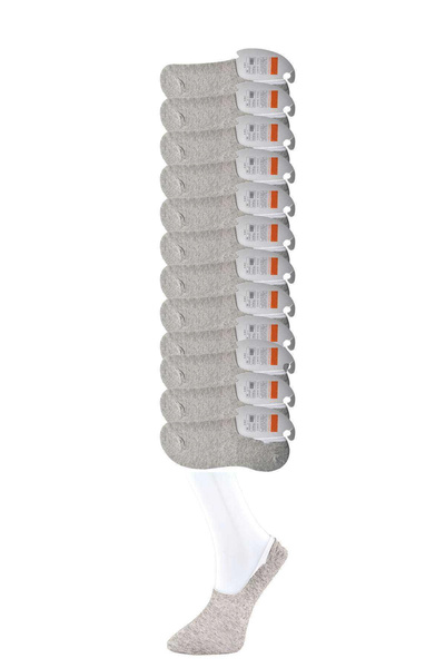 HarmonyAura Gray Men's Ballerina Socks 12 Pairs