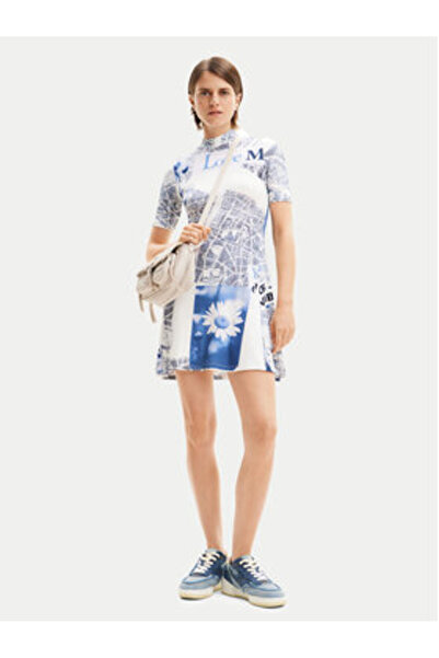 Desigual Γυναικείο Φόρεμα Casual 24SWVK54 Μπλε