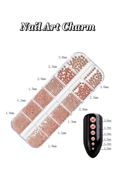 Easy Beauty 12'li Havyar Nail Art Charm Boncukları - Nail Art Çarm Süs Taşı -...